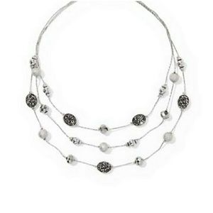 Classy 3-Row Silver Necklace